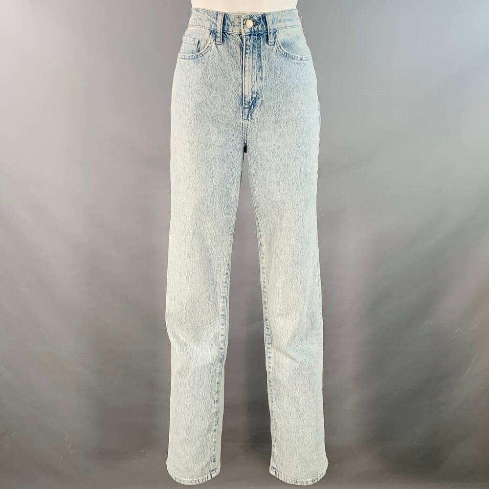 TRIARCHY Size 26 Blue Cotton Blend Washed Zip Fly Jeans